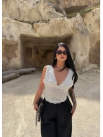 Beyaz Puantiyeli Güpürlü Bralet
