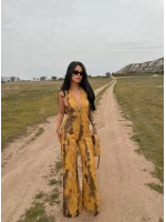 Batik Amber Boyundan Geçmeli Tulum