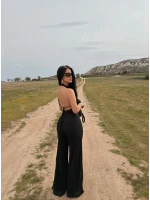 Siyah Amber Boyundan Geçmeli Tulum