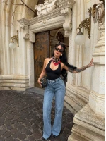 Yüksek Bel Paça Kesik Pantolon