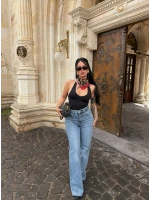 Yüksek Bel Paça Kesik Pantolon