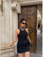 Yüksek Bel Denim Etek