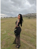 Siyah Güpürlü Büstiyer Etek İkili Takım