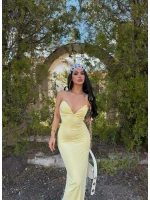 Sarı İp Askılı Maxi Basic Elbise