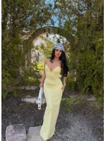 Sarı İp Askılı Maxi Basic Elbise