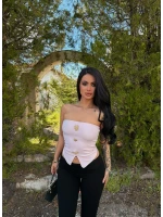 Pudra Sun Aksesuarlı Straplez Crop