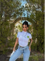 Beyaz Yaka Fermuarlı Brasil Crop