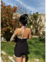 Siyah Boyundan Bağlamalı Tulum