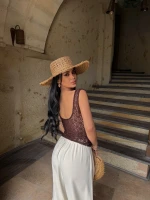 Kahve Bella Güpürlü Bluz