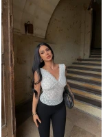 Beyaz Bella Güpürlü Bluz