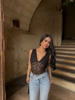 Siyah Bella Güpürlü Bluz