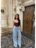 Mavi Yüksek Bel Baggy Denim