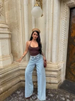 Mavi Yüksek Bel Baggy Denim