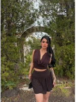 Kahve Degaje Simli İkili Takım
