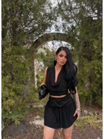 Siyah Degaje Simli İkili Takım