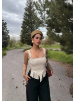 Bej Softline Askılı Crop