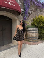 Korseli Askılı Mini Elbise