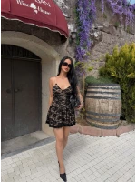 Korseli Askılı Mini Elbise