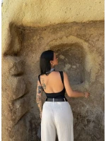Siyah Sırt Dekolte Bodysuit