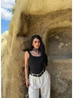 Siyah Sırt Dekolte Bodysuit