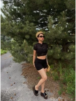 Siyah Düğmeli Triko İkili Takım