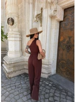 Kahve Tek Omuz Büzgülü Salaş Tulum