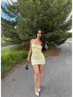 Sarı Boyundan Geçmeli Çan Elbise