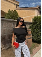 Kayık Yaka Güpürlü Bluz