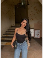 Siyah Aksesuarlı Bodysuit