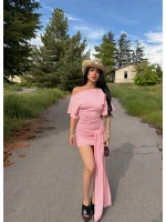 Pembe Fame Kuşaklı Elbise