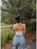 Beyaz Angel Güpür Askılı Bodysuit