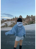 Balon Kollu Cropped Denim Ceket