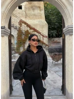 Balon Kollu Simli Hoodie