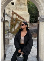 Balon Kollu Simli Hoodie