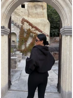 Balon Kollu Simli Hoodie