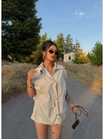 Bej Omega Trenç Yelek