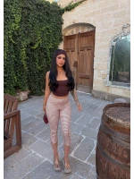Bej Pötikare Kapri Pantolon