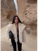 Bej Şal Yaka Lolita Kürk