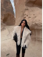 Bej Şal Yaka Lolita Kürk