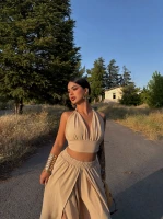 Bej Yırtmaçlı Sahra Takım