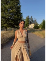 Bej Yırtmaçlı Sahra Takım