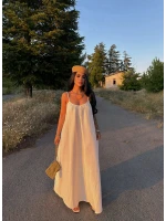 Beyaz Alina Müslin Salaş Elbise