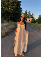 Beyaz Alina Müslin Salaş Elbise