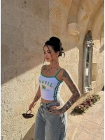 Beyaz Askılı Brasil Crop