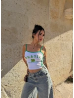 Beyaz Askılı Brasil Crop