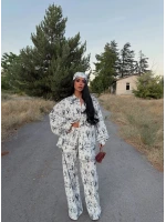 Beyaz Bandanalı Jessica Üçlü Takım