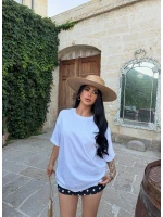Beyaz Basic Oversize Tişört