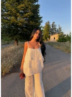 Beyaz Elora Volanlı İkili Takım