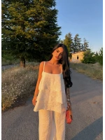 Beyaz Elora Volanlı İkili Takım