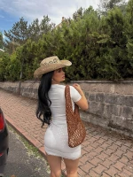 Beyaz Güpürlü Etek Crop Takım